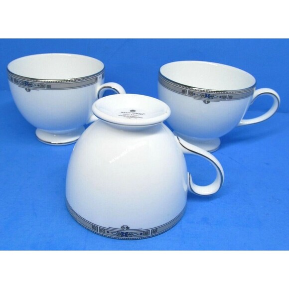 Wedgwood Amherst Bone China Leigh Shaped Cups Bundle of 3 Made In England - Picture 3 of 4